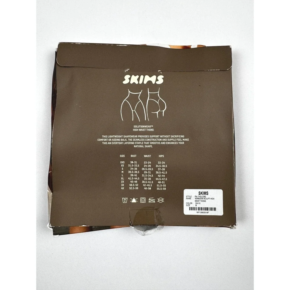 SKIMS Seamless Sculpt High Waist Thong Onyx Size Medium New In Box - Picture 2 of 3
